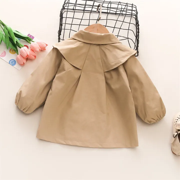 Leaf%20Flower%20Embroidered%20Collar%20Bowtie%20Infant%20Windbreaker%20Coat%20Spring%20And%20Autumn%20New%20Girls'%20Baby%20Long%20Sleeve%20Coat%20Solid%20Color%20Girl%20Children'S%20Clothing%20Suitable%20For%200-3%20Years%20Old%20-%20Image%203