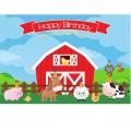 Birthday Backdrop Child Farm Animals Background Newborn Barnyard Birthday Party. 