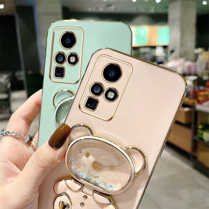 AnDyH%20Phone%20Case%20for%20Infinix%20Zero%20X%20Neo%20Zero%20X%20Pro%20X6810%20X6811%20X6811B%20Cute%20Quicksand%20Liquid%20Bear%20Bracket%20Anti%20Drop%20Camera%20Protection%20-%20Image%205
