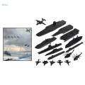 17x Naval Ship Building Blocks and Supply Ship with Small Scale Model Planes Fun. 