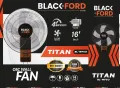 Black Ford Wall Fan - BL-WF50. 