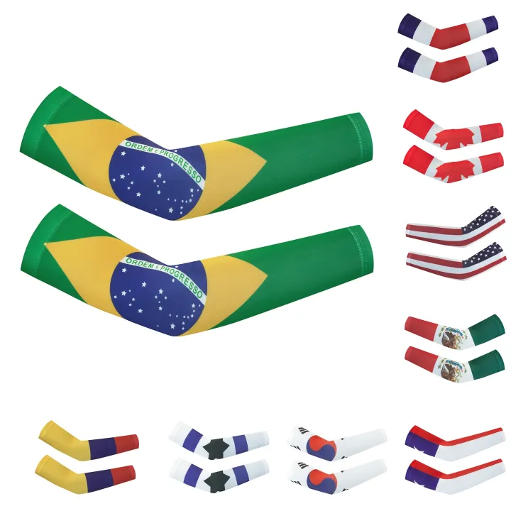Brazil US Canada Mexico Cycling Arm Sleeves Solar Protection Cuff Mens Fishing Uv Protective Equipment Warmers Mtb Cover