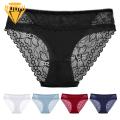 Seamless Lace Briefs Lace Seamless Women's Panties Breathable Anti-septic Underwear Briefs for Thin Underpants. 