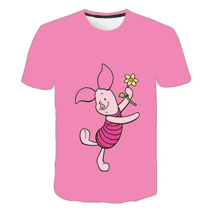 Disney%20Summer%20Wish%20New%20Winnie%20The%20Pooh%20Surrounding%203D%20Printing%20Children's%20Clothing%20Cute%20Pig%20Round%20Neck%20Tide%20T%20Girls%20Clothes%20-%20Image%204