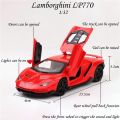 Die Cast Lamborghini LP770 Model Car (1:24 Scale) - Alloy Collectible Lambo Car Toy with Lights, Sounds & Pull Back Option by ZinZen. 
