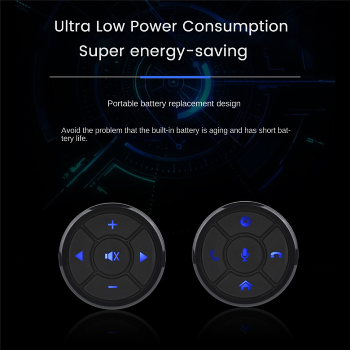 2PCS%20Car%20Steering%20Wheel%20Control%20Key%20Smart%20Wireless%20Remote%20Control%20Button%20Accessory%20Part%20Kit%20for%20Car%20Navigation%20DVD%20Steering%20Control%20-%20Image%203