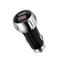 YSY-310QC18W QC3.0 Dual Port USB Car Charger for Apple / Huawei / Samsung / Xiaomi(Black). 