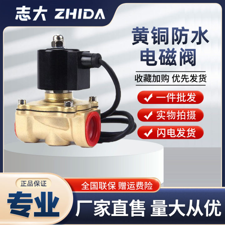 Copper Underwater Fountain Waterproof Solenoid Valve Water Valve Buried Solenoid Electric Valve 220v Switch valve 220 Coil