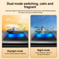 Solar Powered Rotation Helicopter Solar Aromatherapy Car Air Freshener Alloy+ABS Wooden Fragrance Auto Aroma Diffuser. 