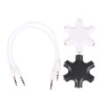 6*3.5mm Way Multi Port Hub Aux Headphone jack Splitter Audio Cable Converter. 