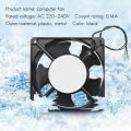 AC 220-240V 0.14A 120mmx120mm Metal Computer CPU Fan Black. 