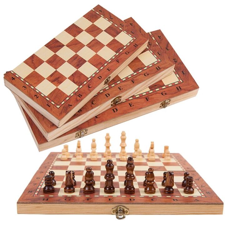 3 in 1 Wooden Chess Board (Chess Checkers Backgammon)