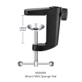 Metal Table Mounting Clamp Arm Stand Holder With Adjustable Positioning Screw For Microphone Desk Lamp Black. 