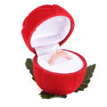 Red Rose Flower Velvet Jewelry Storage Box Engagement Ring Display Case Holder Hot Sale. 