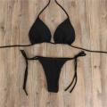 Adjustable Bikini swimsuit Quick-dry Split swimsuit Solid color Two-piece bikini Lace-up design Three-point Lace-up bikini for. 