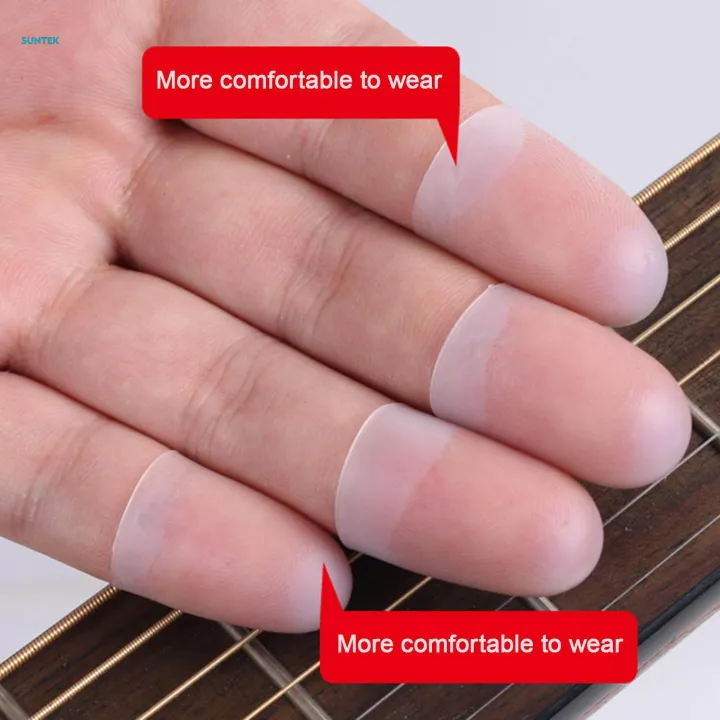 4x%20Silicone%20Guitar%20Finger%20Guards%20for%20Guitar%20Beginner%20Stringed%20Instruments%20,%20Clear,%20XS%20-%20Image%203