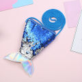 Yfashion Kids Coin Purse Children's Crossbody Small Bag Fish Tail Design Sequins Hanging Rope Coin Bag As Perfect Gift. 