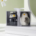 2Pcs Ceramic Penguin Salt And Pepper Shaker Cartoon Spice Container Wedding Party Favor Tabletop Animal Decoration Spice Jar. 