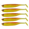 5PCS Soft Lures Easy Shiner Double Color Artificial Bait 7cm Yellow. 