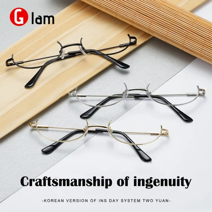 Tik%20Tok%20Influencer%20Same%20Style%20Lower%20Half%20Frame%20Glasses%20Female%20Water%20Drop%20No%20Lens%20Decoration%20%E3%80%90Glam%E3%80%91%20-%20Image%202