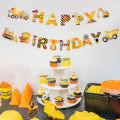 Construction Disposable Tableware Birthday Party Decor Kids Boy Engineering Vehicle Theme Tableware Party Supplies Baby Shower. 