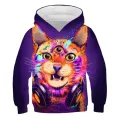 2023 new animal cat hoodie spring lovely long sleeve boy girl casual loose top for kids 4 5 6 7 8 9-14 years old hoodie hot sell. 