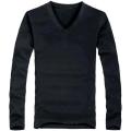 2024 Elastic Mens T-Shirt V-Neck Long Sleeve Men T Shirt For Male T-Shirts Man Clothing TShirt Brand Tees. 