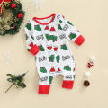 0-18M Christmas Infant Baby Girl Boy Romper SANTA BAGY Letter Elk Print Round Neck Long Sleeve Jumpsuit Costume Outfit. 