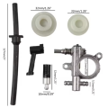 Chainsaw Oil Pump Filter Pipe Hose Line Worm Kit Chainsaw Oil Pump Filter Chainsaw Spare Parts Garden Tools Set for Chinese 25CC 2500. 