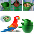 3PCs Mini Bird Parrot Food Bowl Set - Durable Plastic Feeder for Cage | Hygienic Feeding Solution. 