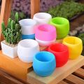 1PC Resin Stone Pill Flower Pot Eco-friendly Colourful Round Plastic Plant Flower Pot Garden Home Office Decor Planter. 