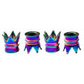 4X Aluminum Neon Color Crown Car Wheel Tire Valve Stem Cap Tyre Air Anti Dust Caps. 