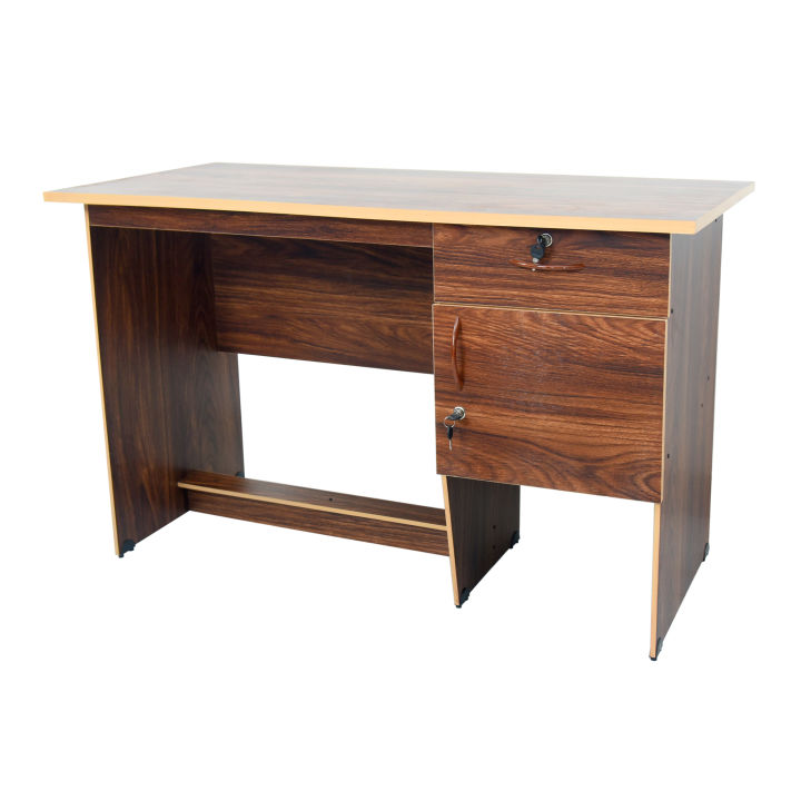 Melamine Writing office Table large - 10 mm Melamine wood - 5 year warranty - drack brown