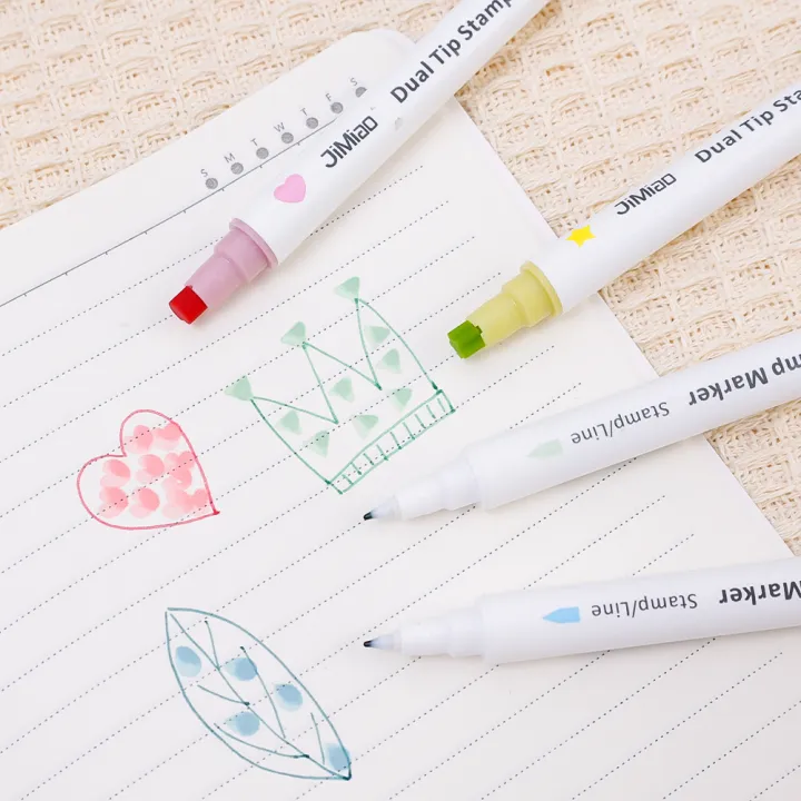 6%20Colors%20Stamp%20Art%20Marker%20Double%20Headed%20Highlighter%20Pen%20Star/Heart/Moon/Drop/Square%20for%20Scrapbook%20Student%20Stationery%20-%20Image%205
