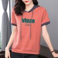 Hoodie Short Sleeve T Women's Summer Thin T-shirt 2024 New plus Size Women's Casual Top Loose Half Sleeve Sweater. 