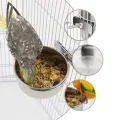 Pet Stainless Steel Food Water Bowl Bird Feeder Crate Cage AU 10/12/14cm Parrot. 