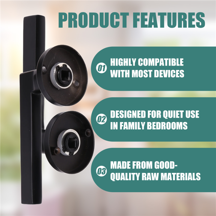 Safe%20and%20Economical%20Bathroom%20Door%20Handle%20Lock,%20Easy%20to%20Install%20Key,%20for%20Quiet%20Use%20in%20Family%20Bedrooms%20Black%20-%20Image%207