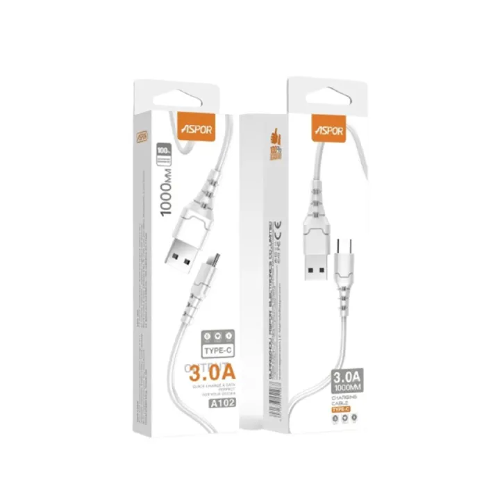Aspor Type C Charging Cable Micro USB | Type C | Lightning 2M - Model A100L/A102L/A101L