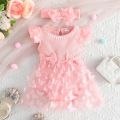 Set Dress Baby Girl Newborn 0-18 Months Birthday Baju Gaun Budak Perempuan Summer Cute Cotton Pink Butterfly Sleeve Tulle Fashion Kids Princess Dresses Kanak Kanak Perempuan. 