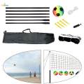 Badminton Net Set Volleyball Net with Pump and Ball Mesh Standard Braided Net for Beach Games Playing Yard Indoor Outdoor Sport Training. 