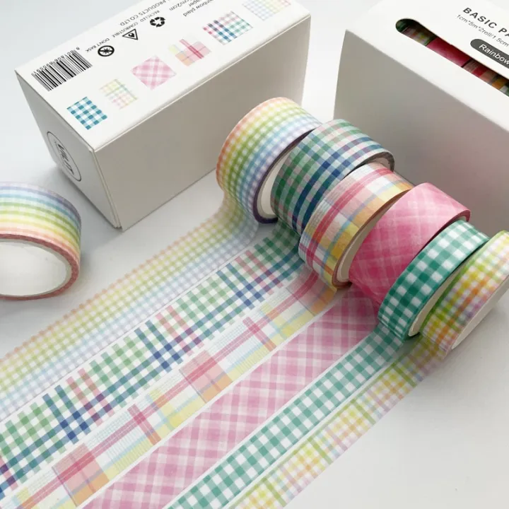 Basic%20grid%20Adhesive%20Tape%20Black%20white%20lines%20Masking%20Tape%20Diy%20Scrapbooking%20Sticker%20Label%20Japanese%20Stationery%20-%20Image%202
