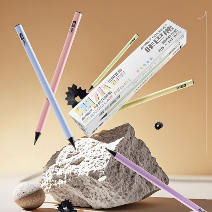 10PCS/Box%20Portable%20Wood%20Pencil%20Correct%20Holding%20Pen%20Posture%20Large%20Triangle%20Pole%20HB/2B%20Pencils%20Writing%20Tools%20Students%20-%20Image%205