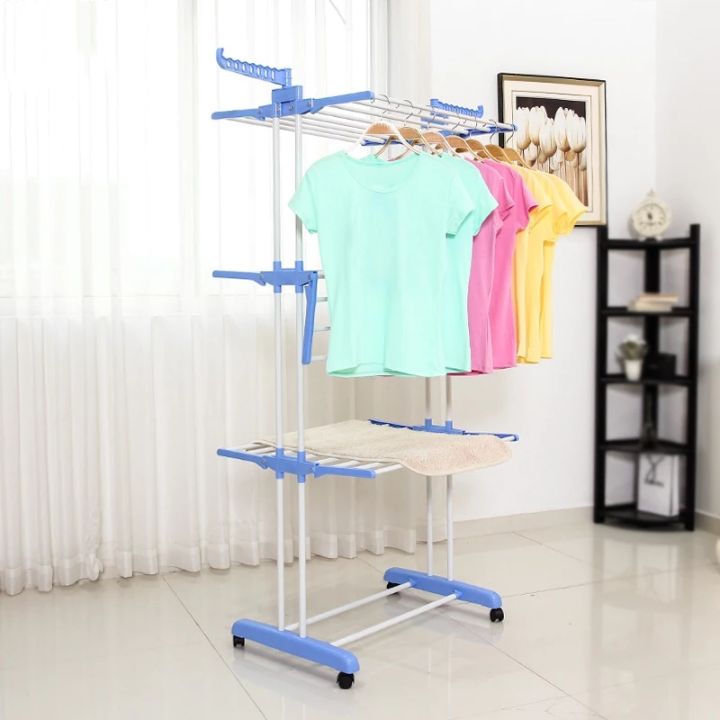 3%20Layers%20Clothes%20Hanger%20with%20Wheels,%20Large%20Foldable%20Laundry%20Rack%20%E2%80%93%20Easy%20to%20Assemble%20%203%20Layer%20Cloth%20Rack%20-%20White%20-%20Image%202