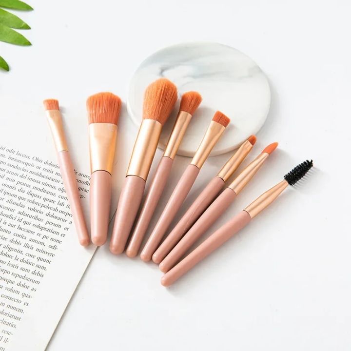 Makeup Brush Set Eyeshadow Concealer Loose Powder Brush Blending Makeup Brushes Cute Mini Professional Beauty Cosmetic Tool 8pcs