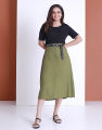 Spring and Summer A-Line Skirt with Back Elastic Waist. 