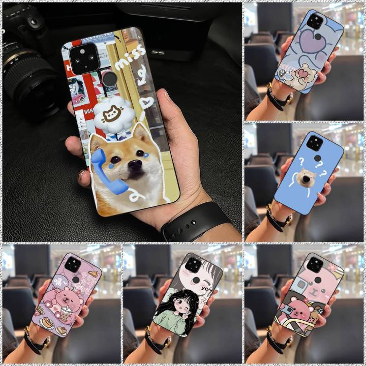 Anti-dust Shockproof Phone Case For Google Pixel 4A 5G Couple TPU Full wrap Soft case Protective Fashion Design Cartoon