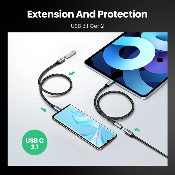 UGREEN%20USB%20C%20Extension%20Cable%200.5m%20USB%20Type%20C%203.1%20Gen%202%20Male%20to%20Female%20Fast%20Charging%20&%20Audio%20Data%20Transfer%20Cable%20for%20MacBook%20Pro%20iPad%20-%20Image%207