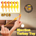 【New Arrivals】6 PCS Creative Ejection Chicken Toy Light Rubber Finger Prank Flying Toy Squeeze Children Doll Toys for Boy Girl Birthday Gift. 
