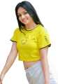 Yellow Color Love Letter Print Crop Top T Shirt | As422-C , crop top for women. 