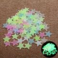 Wall Stickers Plastic Stars 50 Pieces Luminous High Quality Radium Stars Living Room Decoration Bed Room Kids Toy Colorful Stars Game. 